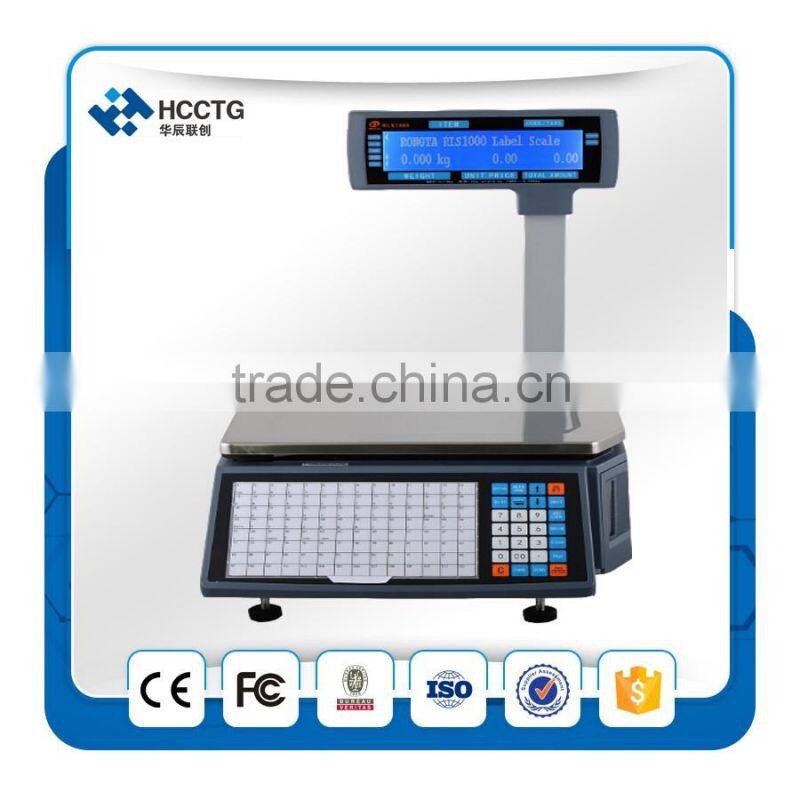 HLS1000 Electronic thermal barcode label printing scale/weighing scale for supermarket