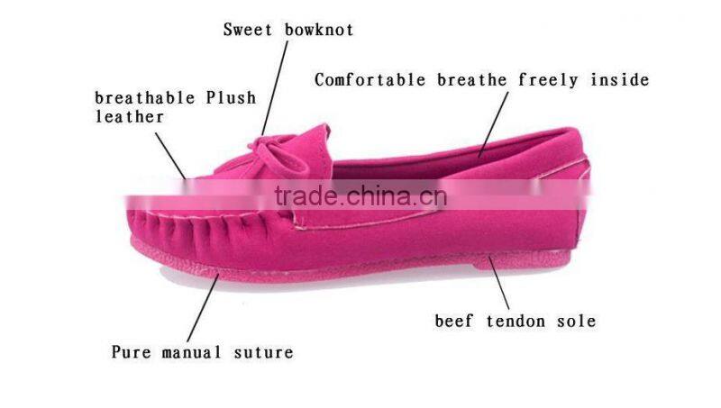 2015 New Trendy Casual Flat Heel Shoes Bow Knot Round Toe Slip Candy Color Loafer Shoes Autumn Comfortable Women Shoes