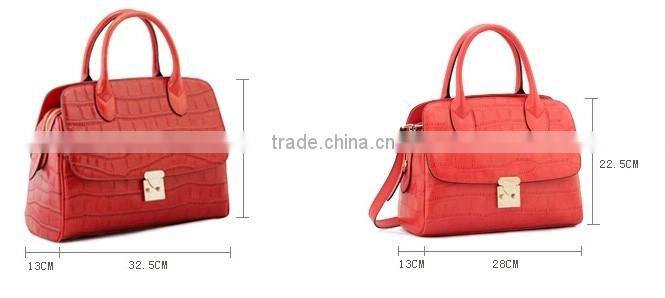 2016 Newest red ladys pu bag women handbag in china