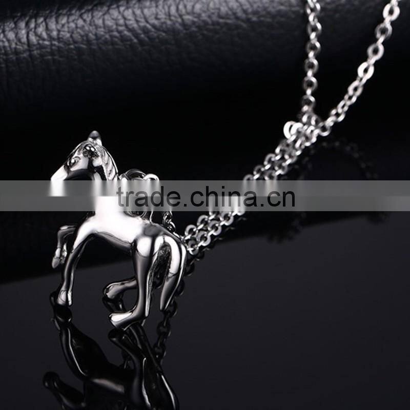 Fashion sturdy Chain Necklace Horse Pendants Necklace Accessories Animal Type Dress Jewelry For Men