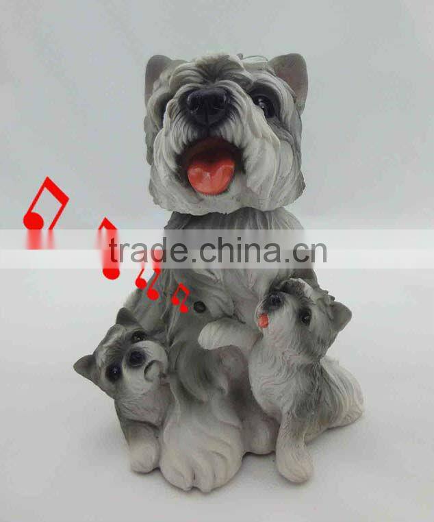 home resin music dog with shake head