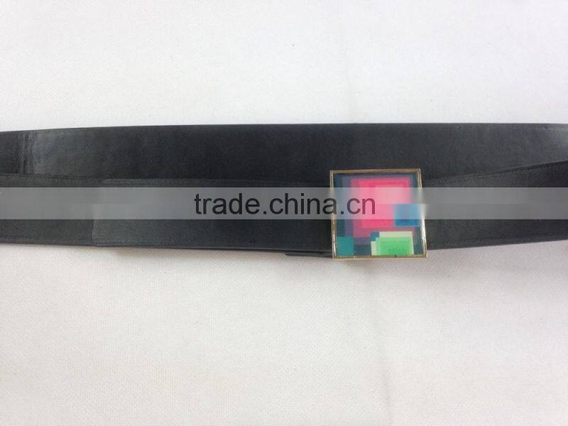 fancy square colorful rubber alloy buckle for girl