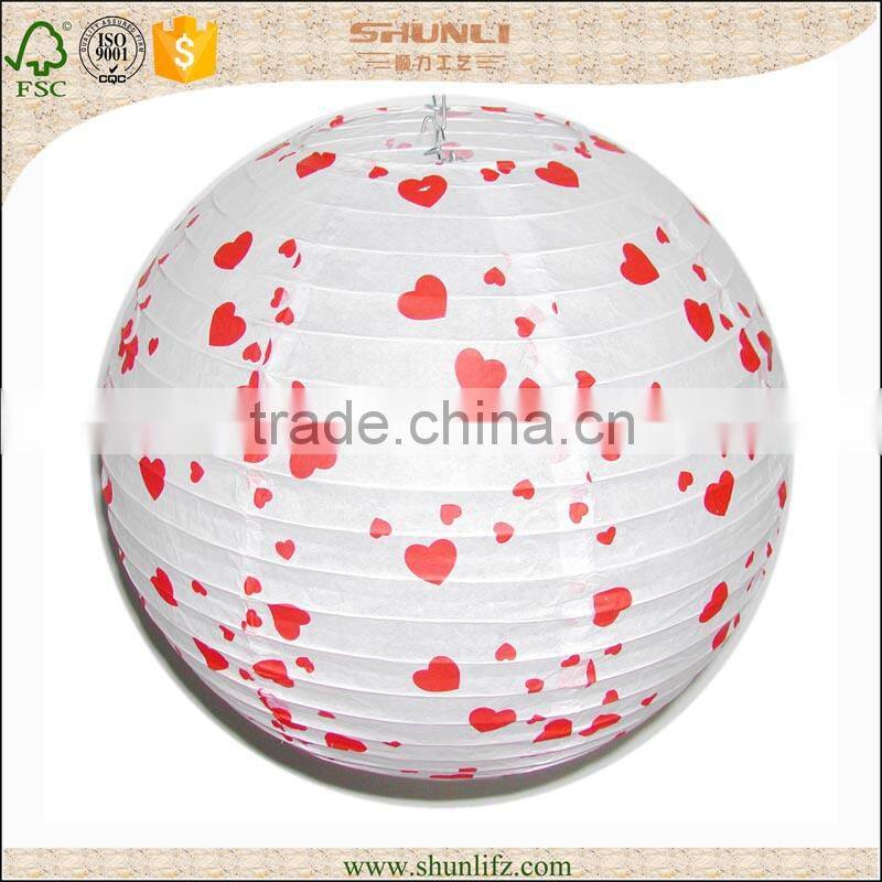 beautiful decoration heart shaped paper lantern