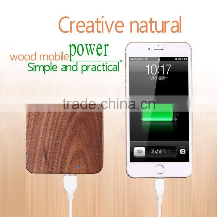 2015 Best selling gift wood power bank 5200mah portable power bank charger of usb rohs power bank