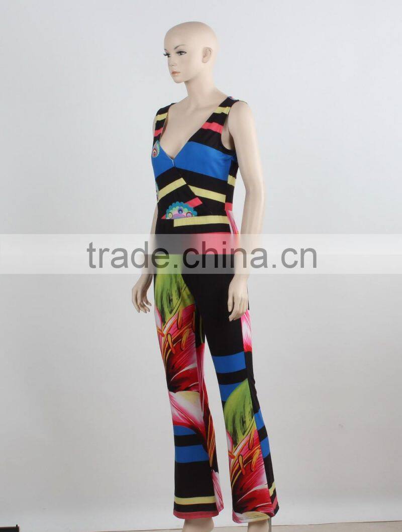 OEM custom women jumpsuit summer swimming wear sexy jumpsuit long manufacture
