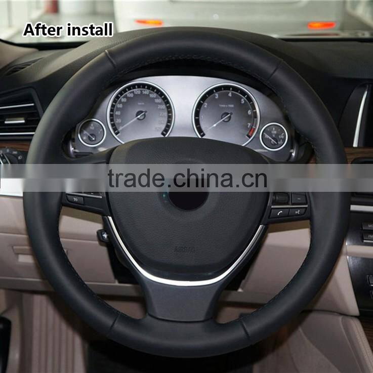 Car interior decoration plastic chrome steering wheel cover trim for bmw