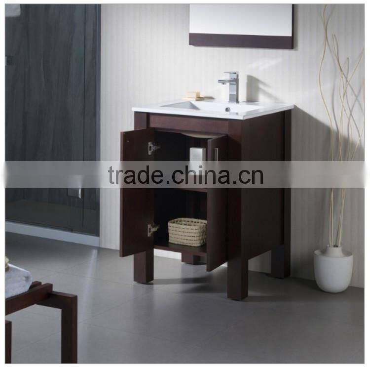 dark cherry solid wood bathroom furniture with mirror