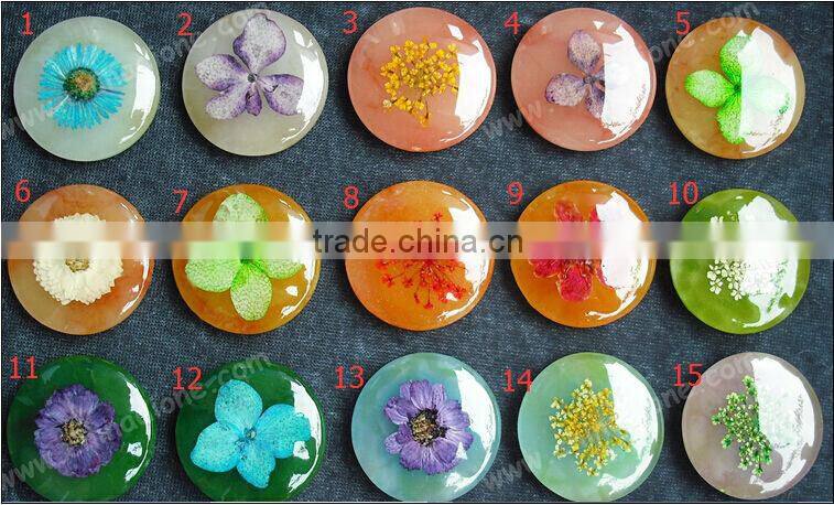 2015 unique DIY jewelry pressed flower pendant ,real pressed flower pendant,resin pressed flower cabochons