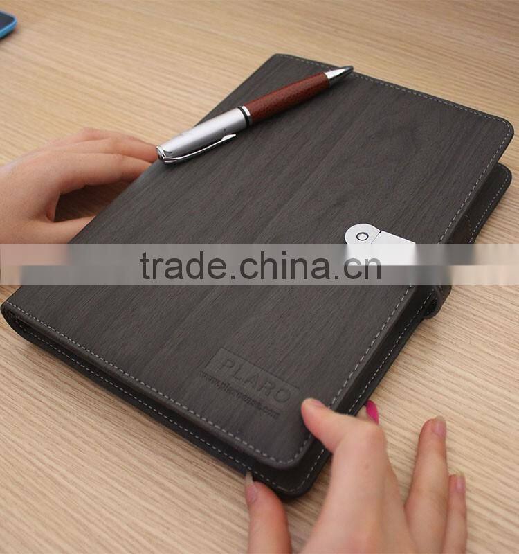 Top sale embossed logo PU/Leather cover paper notebooks printing