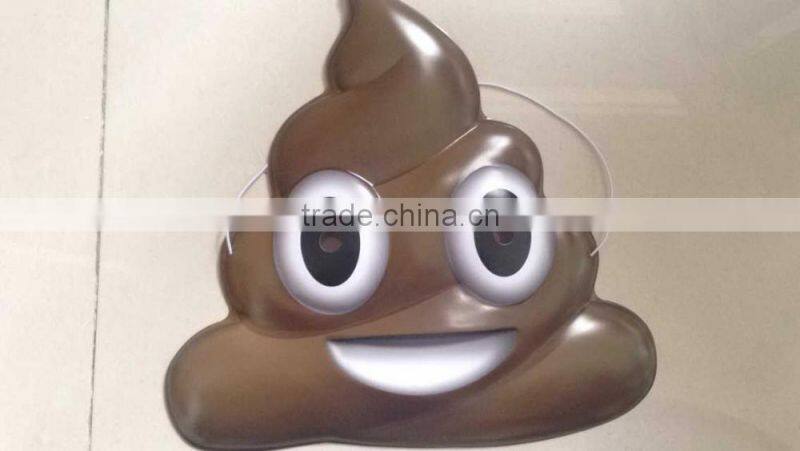 PVC embossed plastic emoji mask/whatsapp expression poop mask