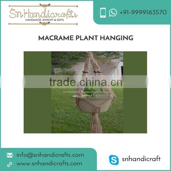 Jute Made Macrame Plant Hanging for Christmas Decoration