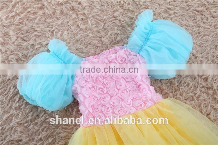 2016 new flower girls bubble dress princess dress