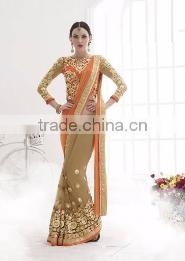 Green Net Lehenga Saree