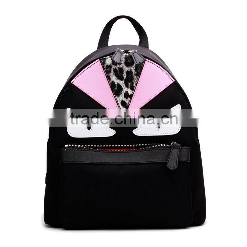 Fur Nylon Backpack Monster Eyes Fur Bag Backpack
