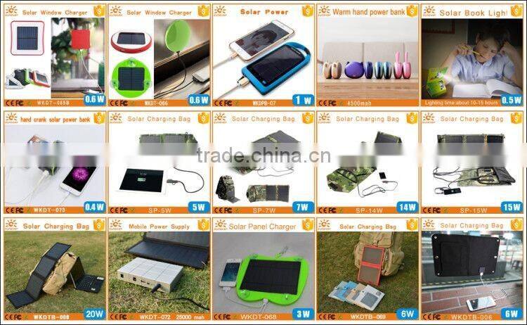 Foldable flexibility portable handphone solar power charger bag for traveller
