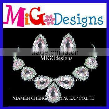 new product Austrian crystal Necklace clip style Earring Blooming Heart Tiara jewelry