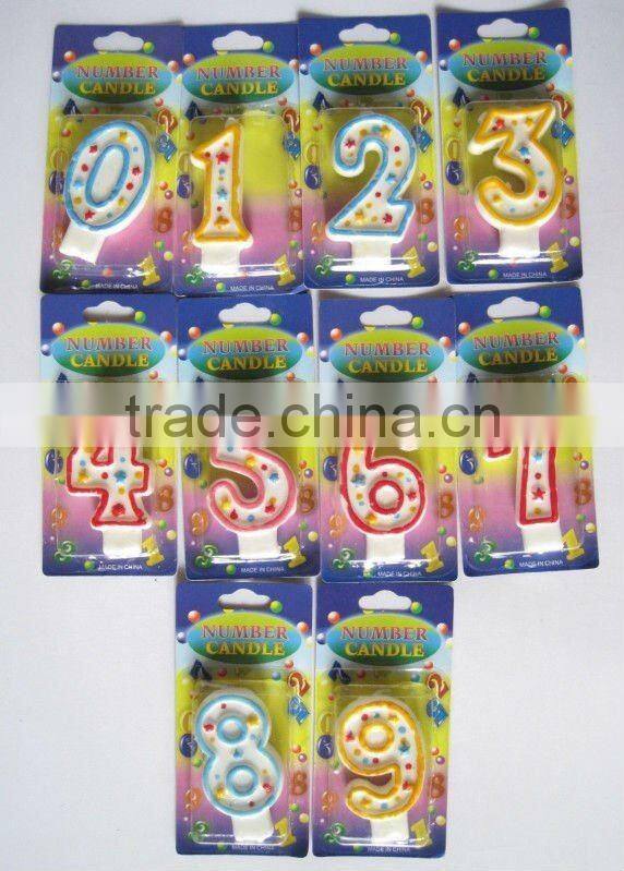 Wholesale Number candle-Strip design, available in 1 2 3 4 5 6 7 8 9 0 Kids Birthday Partyware Party Supplies