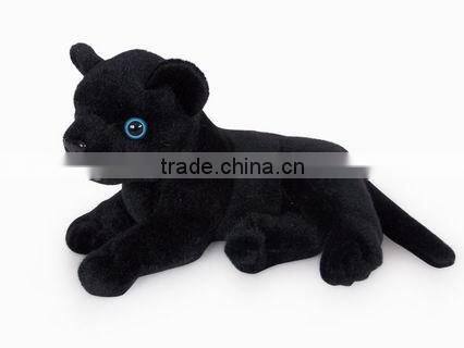 factory wholesale realistic plush grovel black panther stuffed plush jungle animal plush black panther soft toy