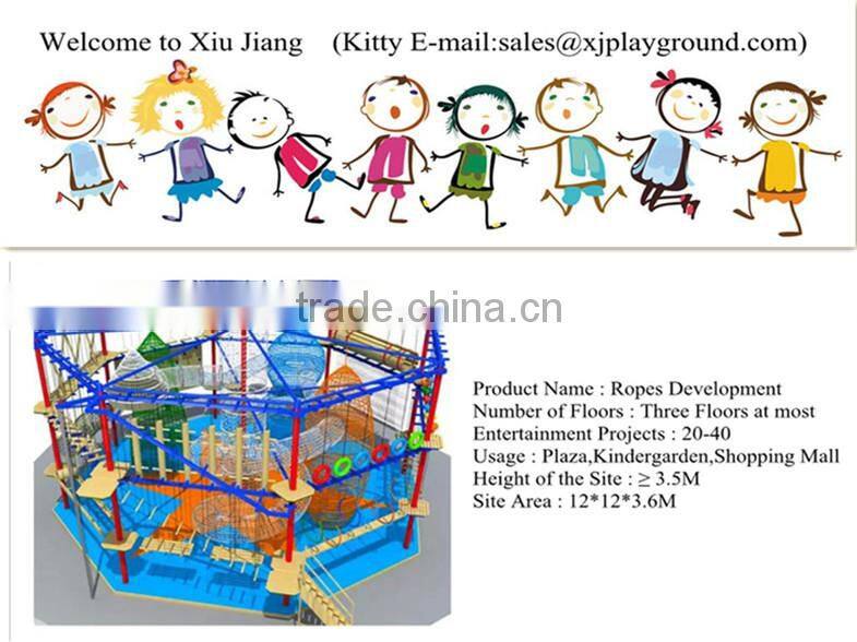 2015 New Fashion Kids Indoor Playground High Ropes Course Equipment For Sale