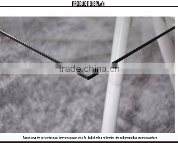 Wholesale Popular Clear Glass Metal Leg Coffee Table