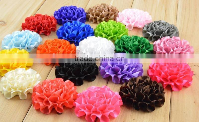hot sale high quality fashion cheap handmade decoative rosette silk ribbon flowers for cloth