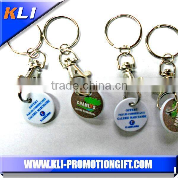 custom promotional led keychain maker with one coin holder