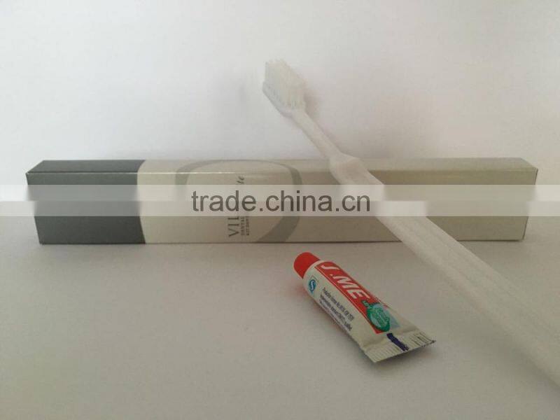 New design of cheap luxury hotel toothbrush toothpaste supplies set