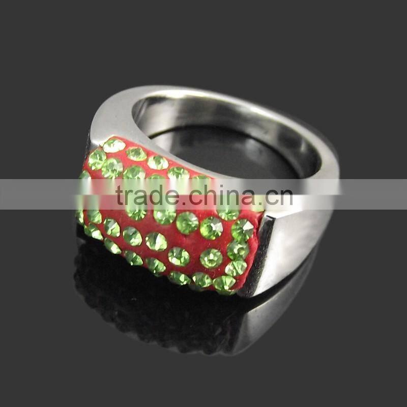316L stainless steel crystal rings wholesale