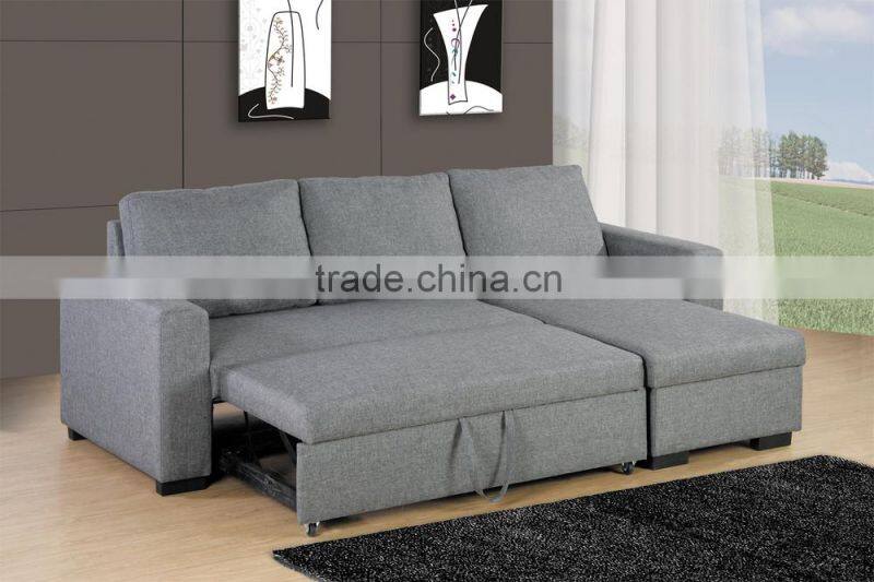 High quality modern fabric corner sofa cum bed with storage