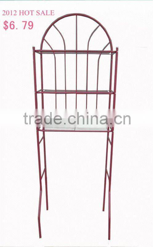 Metal 3-tier bathroom corner/toilet shelf