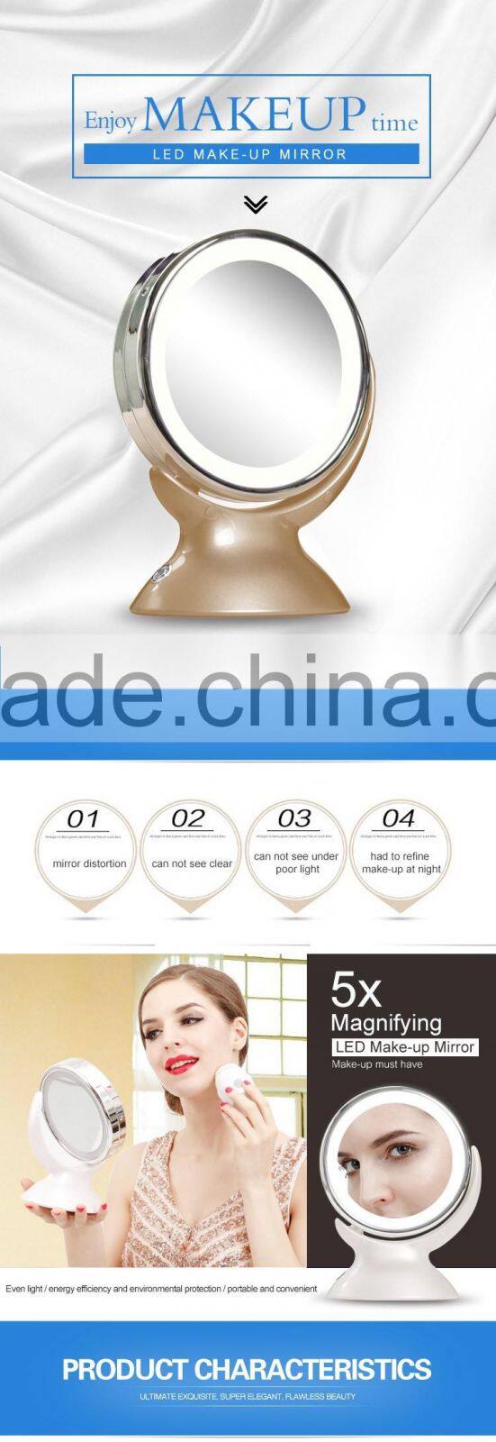 Double-Sided Makeup Mirror Polished Chrome Finished