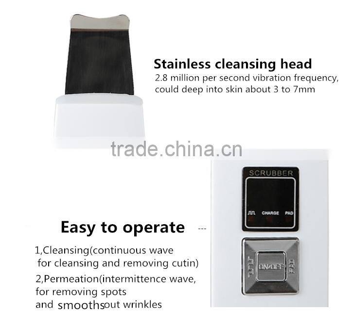 Rechargeable Ultrasonic Skin Scrubber Beauty Machine for Home use