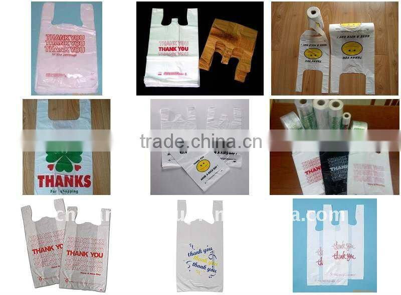 supplying degradable HDPE thank you plastic packing t-shirt bag