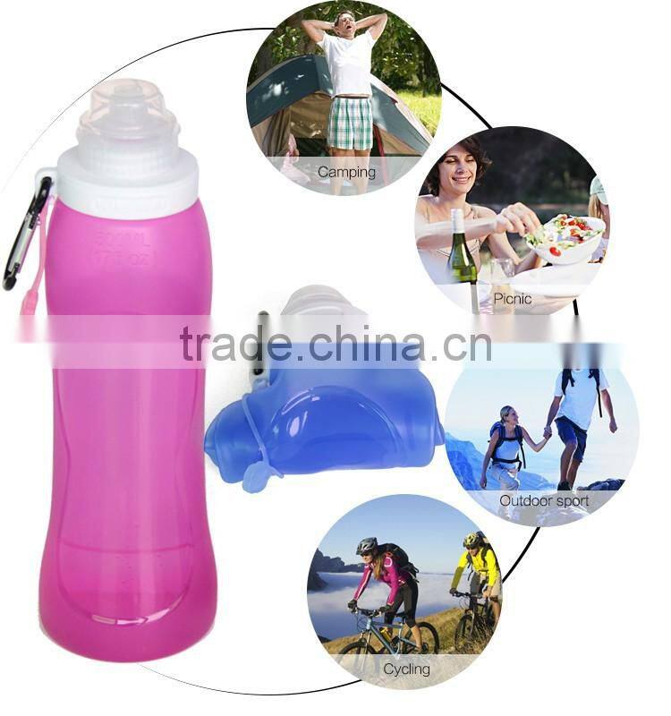 BPA Free Silicone Collapsible Sport Water Bottle