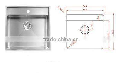 POATS PS-1111 Stainless Steel Sink Overall Size: 540X500X185mm