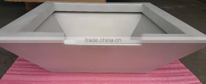 Square aluminum bowl, with hole in bottom center, Square bowl