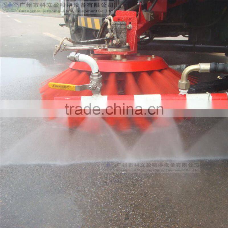 Sweeper truck spray nozzles for cleaning