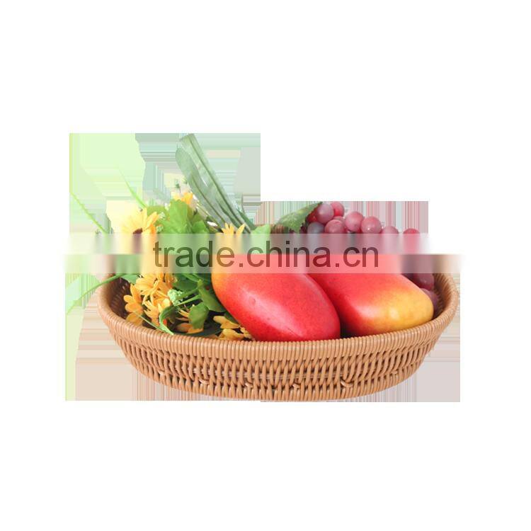 Washing room oval shape rattan hanging baskets for towel storage