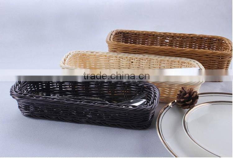 Eco-friendly longitypical design handcraft rattan cutlery basket