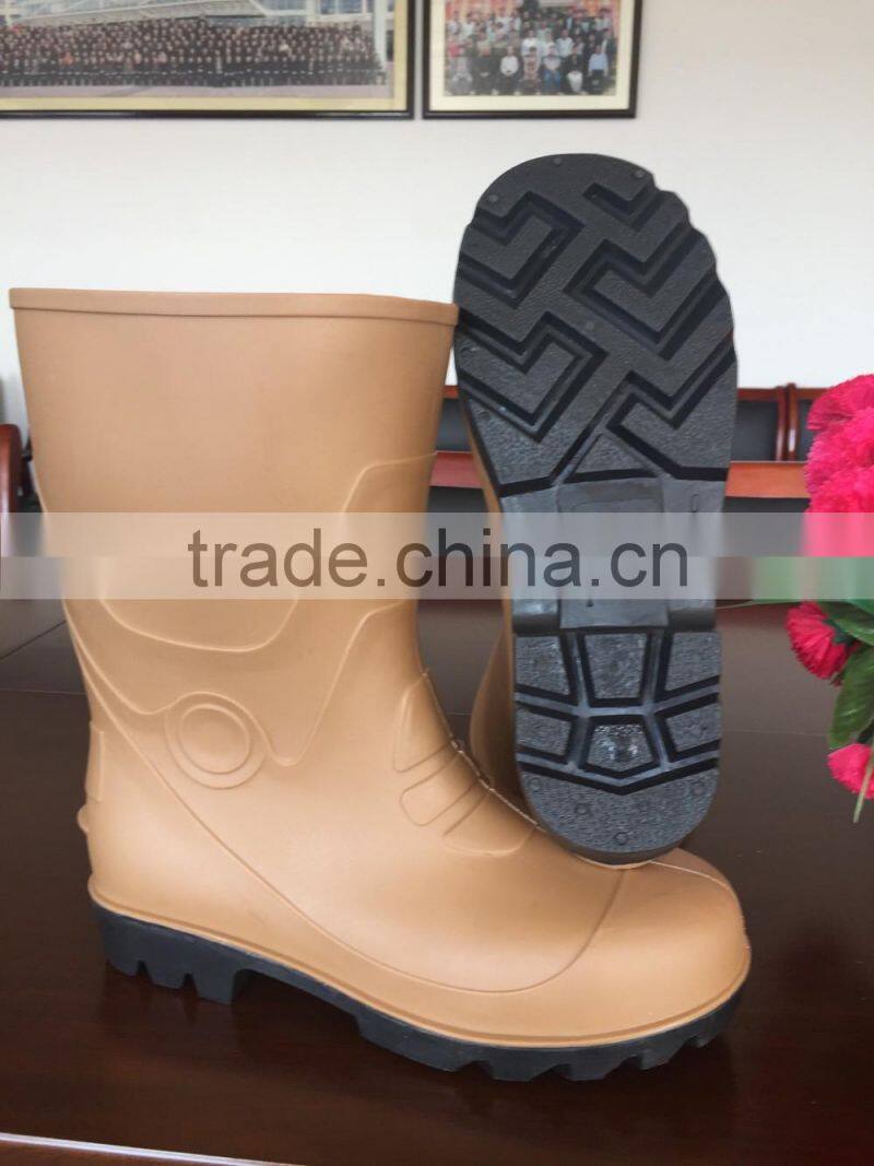 Steel toe safety boots pvc work shoes