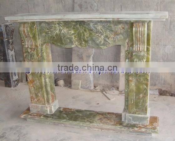 MODERN DESIGN AFGHAN GREEN JADE ONYX FIREPLACES