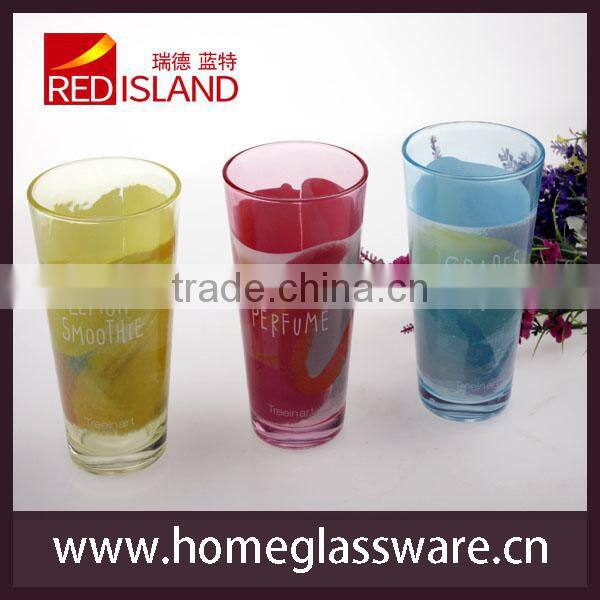glass manufactory supply print color tumbler tee cup