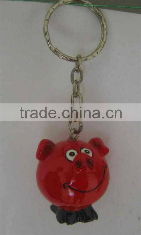 Polyresin pig shaped figurines as key chains