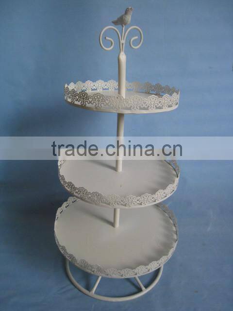 3-tier shabby chic wedding metal cake for stand