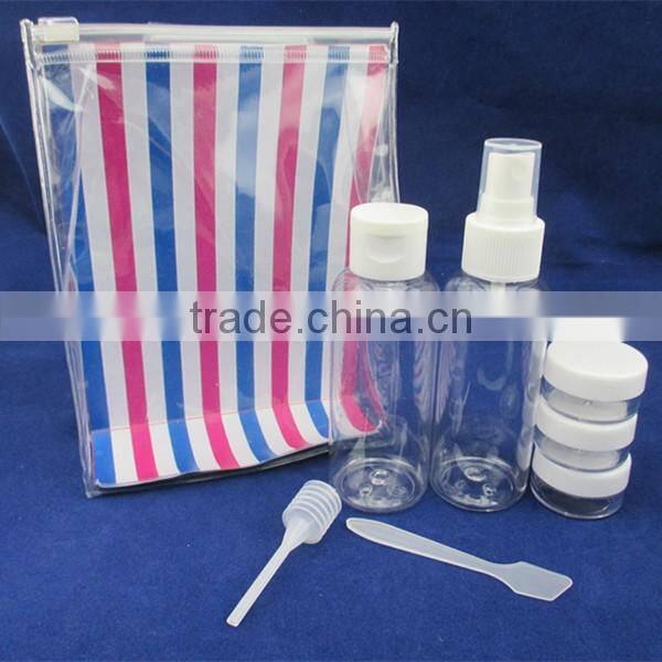 7pcs plastic transparent travel bottle set for women bottle container travel bottle kit