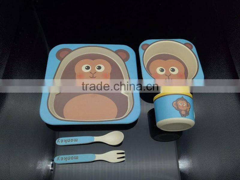 eco friendly biodegradable bamboo fibre plant fibre kid's dinnerware set