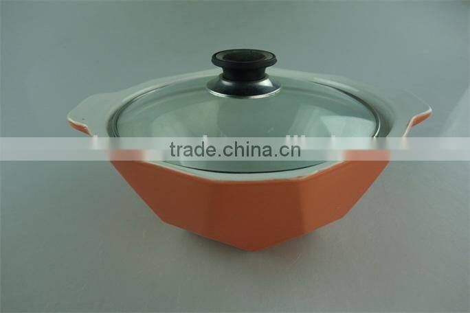 AB grade wholesale stock dimond shape ceramic casserole with glass lid,soup&stock pot
