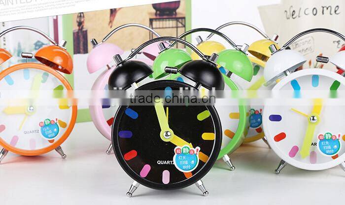 Supply Fashion colorful ultra-quiet Twin Bell alarm Clock / with light alarm clock