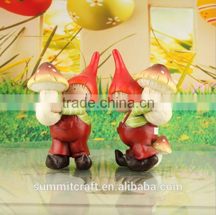 Mushroom brothers antique polyresin sweet miniature people set