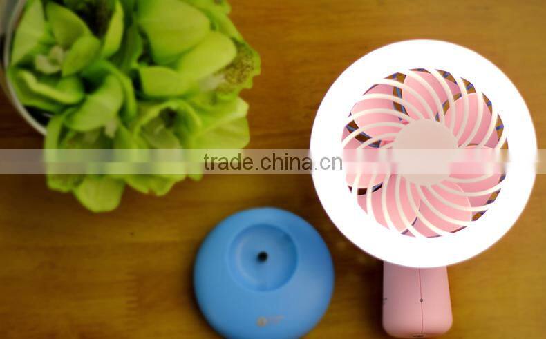 Pocket LED Light Fan Personal Table Light Fan with Built-in battery